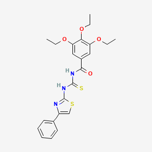 molecular formula C23H25N3O4S2 B3512150 3-(4-PHENYL-1,3-THIAZOL-2-YL)-1-(3,4,5-TRIETHOXYBENZOYL)THIOUREA 