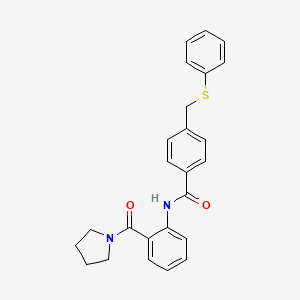 molecular formula C25H24N2O2S B3512154 4-[(phenylthio)methyl]-N-[2-(1-pyrrolidinylcarbonyl)phenyl]benzamide 