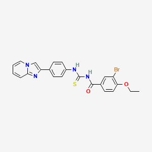 molecular formula C23H19BrN4O2S B3512167 3-bromo-4-ethoxy-N-{[(4-imidazo[1,2-a]pyridin-2-ylphenyl)amino]carbonothioyl}benzamide 