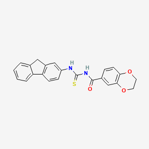 N-(9H-fluoren-2-ylcarbamothioyl)-2,3-dihydro-1,4-benzodioxine-6-carboxamide