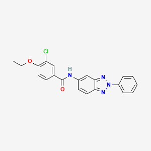 molecular formula C21H17ClN4O2 B3512179 3-chloro-4-ethoxy-N-(2-phenyl-2H-1,2,3-benzotriazol-5-yl)benzamide 