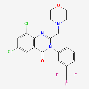 molecular formula C20H16Cl2F3N3O2 B3512196 6,8-dichloro-2-(4-morpholinylmethyl)-3-[3-(trifluoromethyl)phenyl]-4(3H)-quinazolinone 