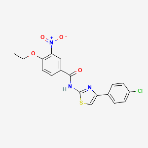 molecular formula C18H14ClN3O4S B3512199 N-[4-(4-chlorophenyl)-1,3-thiazol-2-yl]-4-ethoxy-3-nitrobenzamide 