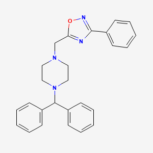 molecular formula C26H26N4O B3512204 1-(diphenylmethyl)-4-[(3-phenyl-1,2,4-oxadiazol-5-yl)methyl]piperazine 