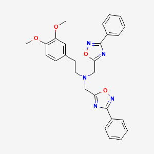 2-(3,4-dimethoxyphenyl)-N,N-bis[(3-phenyl-1,2,4-oxadiazol-5-yl)methyl]ethanamine