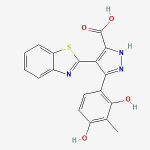 4-Benzothiazol-2-yl-5-(2,4-dihydroxy-3-methyl-phenyl)-2H-pyrazole-3-carboxylic acid