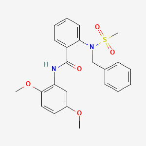 molecular formula C23H24N2O5S B3512304 2-[benzyl(methylsulfonyl)amino]-N-(2,5-dimethoxyphenyl)benzamide 