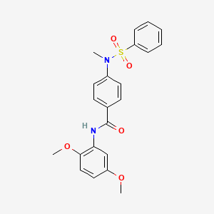 molecular formula C22H22N2O5S B3512312 N-(2,5-dimethoxyphenyl)-4-[methyl(phenylsulfonyl)amino]benzamide 