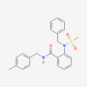 molecular formula C23H24N2O3S B3512313 2-[benzyl(methylsulfonyl)amino]-N-(4-methylbenzyl)benzamide 