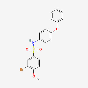 molecular formula C19H16BrNO4S B3512317 3-bromo-4-methoxy-N-(4-phenoxyphenyl)benzenesulfonamide 