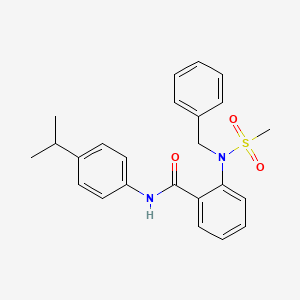 molecular formula C24H26N2O3S B3512325 2-[benzyl(methylsulfonyl)amino]-N-(4-isopropylphenyl)benzamide 