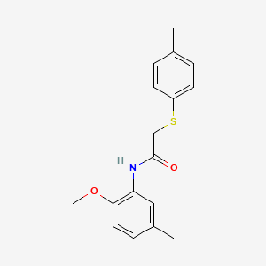 molecular formula C17H19NO2S B3512334 N-(2-methoxy-5-methylphenyl)-2-[(4-methylphenyl)thio]acetamide 