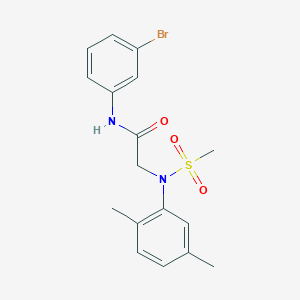 molecular formula C17H19BrN2O3S B3512340 N~1~-(3-bromophenyl)-N~2~-(2,5-dimethylphenyl)-N~2~-(methylsulfonyl)glycinamide 