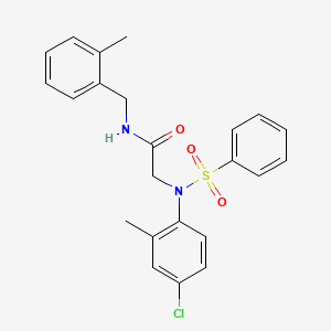 2-[N-(benzenesulfonyl)-4-chloro-2-methylanilino]-N-[(2-methylphenyl)methyl]acetamide