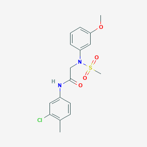 molecular formula C17H19ClN2O4S B3512374 N-(3-chloro-4-methylphenyl)-2-(3-methoxy-N-methylsulfonylanilino)acetamide 