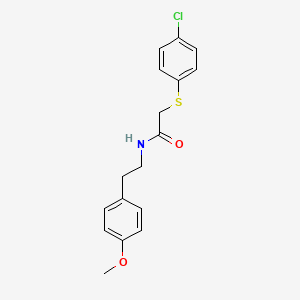 molecular formula C17H18ClNO2S B3512375 2-[(4-chlorophenyl)thio]-N-[2-(4-methoxyphenyl)ethyl]acetamide 