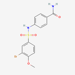 4-{[(3-bromo-4-methoxyphenyl)sulfonyl]amino}benzamide