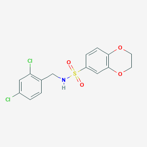 molecular formula C15H13Cl2NO4S B3512421 N-(2,4-dichlorobenzyl)-2,3-dihydro-1,4-benzodioxine-6-sulfonamide 