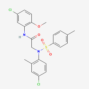 molecular formula C23H22Cl2N2O4S B3512426 N~1~-(5-chloro-2-methoxyphenyl)-N~2~-(4-chloro-2-methylphenyl)-N~2~-[(4-methylphenyl)sulfonyl]glycinamide 