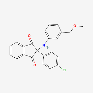 molecular formula C23H18ClNO3 B3512472 2-(4-Chlorophenyl)-2-[3-(methoxymethyl)anilino]indene-1,3-dione 