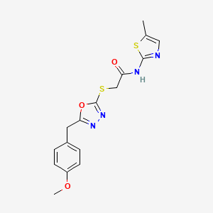 2-{[5-(4-methoxybenzyl)-1,3,4-oxadiazol-2-yl]thio}-N-(5-methyl-1,3-thiazol-2-yl)acetamide