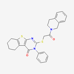 2-{[2-(3,4-dihydro-2(1H)-isoquinolinyl)-2-oxoethyl]thio}-3-phenyl-5,6,7,8-tetrahydro[1]benzothieno[2,3-d]pyrimidin-4(3H)-one