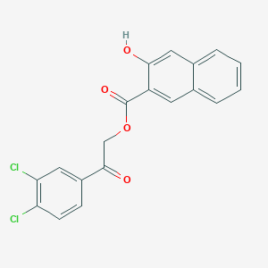 molecular formula C19H12Cl2O4 B3512518 2-(3,4-dichlorophenyl)-2-oxoethyl 3-hydroxy-2-naphthoate 