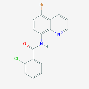 molecular formula C16H10BrClN2O B3512522 N-(5-bromoquinolin-8-yl)-2-chlorobenzamide 