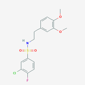 molecular formula C16H17ClFNO4S B3512575 3-chloro-N-[2-(3,4-dimethoxyphenyl)ethyl]-4-fluorobenzenesulfonamide 