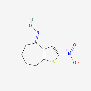 molecular formula C9H10N2O3S B3512578 (NE)-N-(2-nitro-5,6,7,8-tetrahydrocyclohepta[b]thiophen-4-ylidene)hydroxylamine 