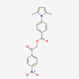 2-(4-nitrophenyl)-2-oxoethyl 4-(2,5-dimethyl-1H-pyrrol-1-yl)benzoate