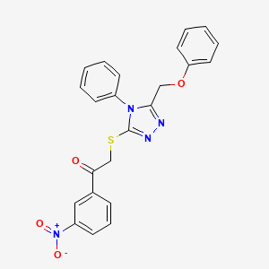 1-(3-NITROPHENYL)-2-{[5-(PHENOXYMETHYL)-4-PHENYL-4H-1,2,4-TRIAZOL-3-YL]SULFANYL}ETHAN-1-ONE