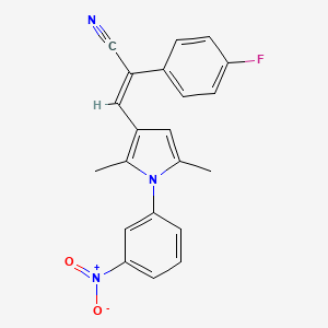 molecular formula C21H16FN3O2 B3512702 (E)-3-[2,5-dimethyl-1-(3-nitrophenyl)pyrrol-3-yl]-2-(4-fluorophenyl)prop-2-enenitrile 