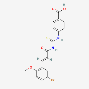 4-(3-(3-(5-Bromo-2-methoxyphenyl)acryloyl)thioureido)benzoic acid