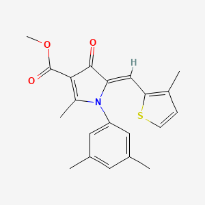 molecular formula C21H21NO3S B3512714 methyl (5Z)-1-(3,5-dimethylphenyl)-2-methyl-5-[(3-methylthiophen-2-yl)methylidene]-4-oxo-4,5-dihydro-1H-pyrrole-3-carboxylate CAS No. 6143-16-4