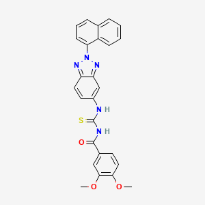 3,4-dimethoxy-N-({[2-(1-naphthyl)-2H-1,2,3-benzotriazol-5-yl]amino}carbonothioyl)benzamide