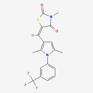 (5E)-5-({2,5-dimethyl-1-[3-(trifluoromethyl)phenyl]-1H-pyrrol-3-yl}methylidene)-3-methyl-1,3-thiazolidine-2,4-dione