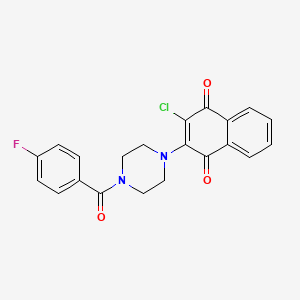 2-CHLORO-3-[4-(4-FLUOROBENZOYL)PIPERAZIN-1-YL]-1,4-DIHYDRONAPHTHALENE-1,4-DIONE