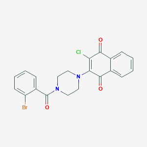 2-[4-(2-BROMOBENZOYL)PIPERAZIN-1-YL]-3-CHLORO-1,4-DIHYDRONAPHTHALENE-1,4-DIONE