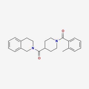 molecular formula C23H26N2O2 B3512780 3,4-dihydro-1H-isoquinolin-2-yl-[1-(2-methylbenzoyl)piperidin-4-yl]methanone 