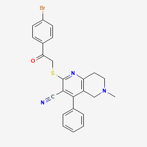 2-[2-(4-bromophenyl)-2-oxoethyl]sulfanyl-6-methyl-4-phenyl-7,8-dihydro-5H-1,6-naphthyridine-3-carbonitrile