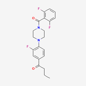 molecular formula C21H21F3N2O2 B3512814 1-{4-[4-(2,6-DIFLUOROBENZOYL)PIPERAZIN-1-YL]-3-FLUOROPHENYL}BUTAN-1-ONE 