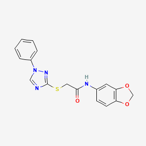 N-1,3-benzodioxol-5-yl-2-[(1-phenyl-1H-1,2,4-triazol-3-yl)thio]acetamide