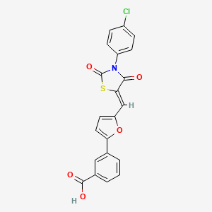 3-(5-{[3-(4-chlorophenyl)-2,4-dioxo-1,3-thiazolidin-5-ylidene]methyl}-2-furyl)benzoic acid