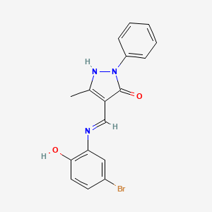 4-[(5-BROMO-2-HYDROXYANILINO)METHYLENE]-5-METHYL-2-PHENYL-2,4-DIHYDRO-3H-PYRAZOL-3-ONE