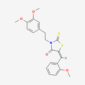 3-[2-(3,4-dimethoxyphenyl)ethyl]-5-(2-methoxybenzylidene)-2-thioxo-1,3-thiazolidin-4-one