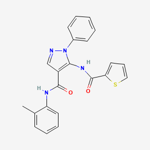 N-(2-methylphenyl)-1-phenyl-5-(thiophene-2-carbonylamino)pyrazole-4-carboxamide