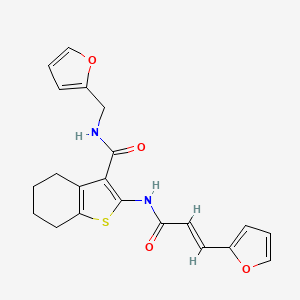 molecular formula C21H20N2O4S B3512959 N-(2-FURYLMETHYL)-2-{[(2E)-3-(2-FURYL)-2-PROPENOYL]AMINO}-4,5,6,7-TETRAHYDRO-1-BENZOTHIOPHENE-3-CARBOXAMIDE 