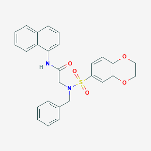 2-[benzyl(2,3-dihydro-1,4-benzodioxin-6-ylsulfonyl)amino]-N-naphthalen-1-ylacetamide