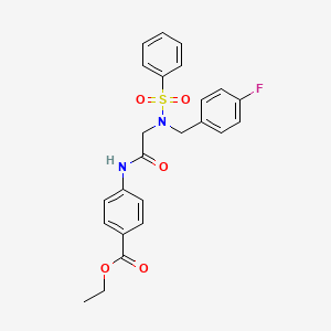 molecular formula C24H23FN2O5S B3513056 Ethyl 4-[[2-[benzenesulfonyl-[(4-fluorophenyl)methyl]amino]acetyl]amino]benzoate 